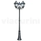 Lampadaire de jardin 219 cm de haut en Aluminium Anthracite et Verre Sablé - Elric Viadurini