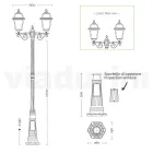 Lampadaire de jardin 219 cm de haut en Aluminium Anthracite et Verre Sablé - Elric Viadurini