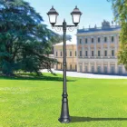 Lampadaire de 219 cm de haut en verre anthracite et aluminium fabriqué en Italie - Scintilla Viadurini