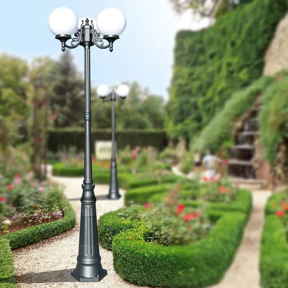 Lampadaire de 230 cm de haut en Acrylique et Aluminium Anthracite Fabriqué en Italie - Trovaantracite Viadurini