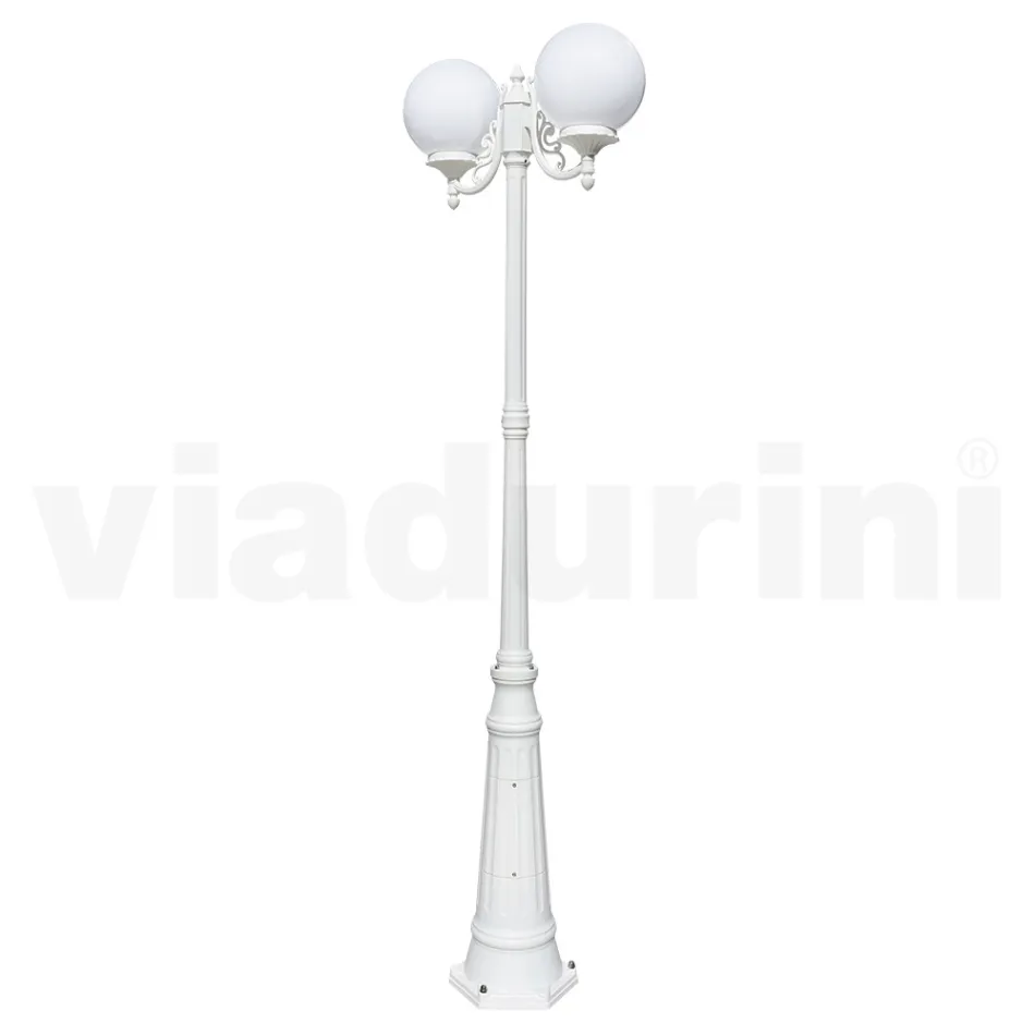 Lampadaire de 230 cm de haut en acrylique blanc et aluminium fabriqué en Italie - Trovabianco Viadurini