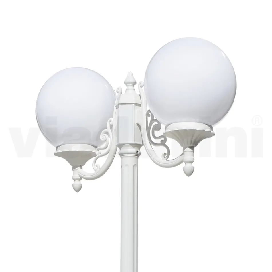 Lampadaire de 230 cm de haut en acrylique blanc et aluminium fabriqué en Italie - Trovabianco Viadurini