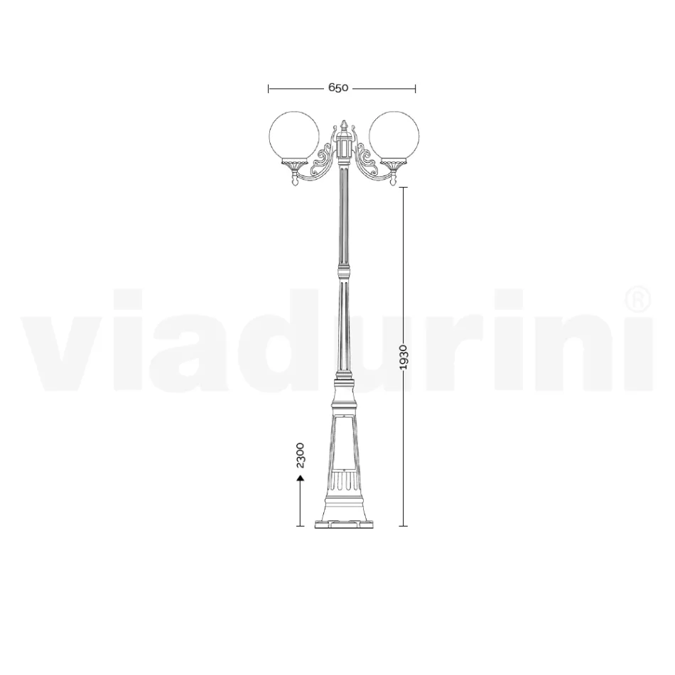 Lampadaire de 230 cm de haut en acrylique blanc et aluminium fabriqué en Italie - Trovabianco Viadurini