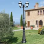 Lampadaire de jardin 238 cm de haut en Aluminium Anthracite et Verre Sablé - Elric Viadurini