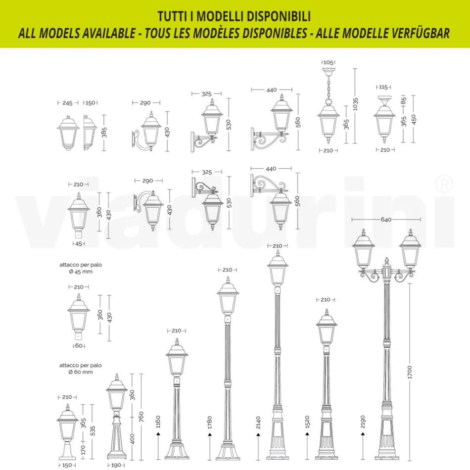 Lampadaire de 238 cm de haut en verre anthracite et aluminium fabriqué en Italie - Scintilla Viadurini