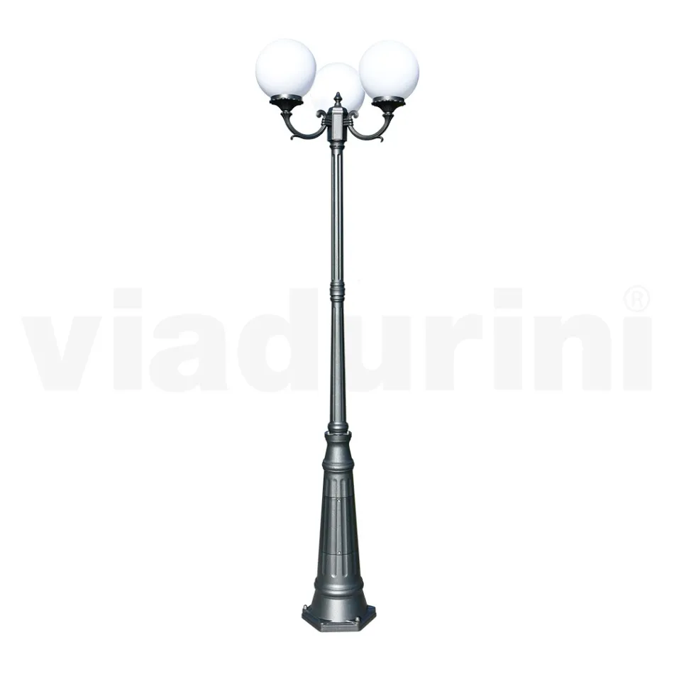 Lampadaire de 242 cm de haut en Acrylique et Aluminium Anthracite Fabriqué en Italie - Trovaantracite Viadurini
