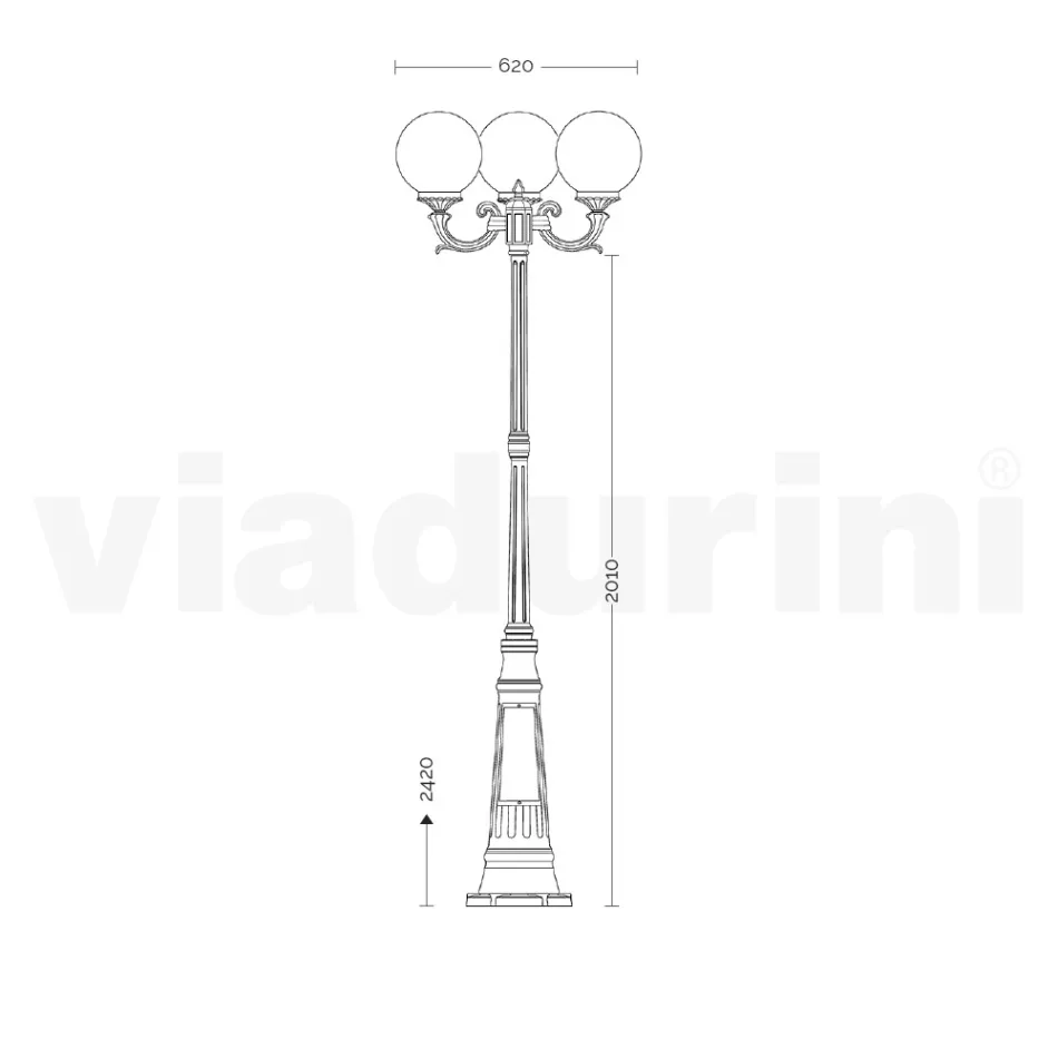 Lampadaire de 242 cm de haut en Acrylique et Aluminium Anthracite Fabriqué en Italie - Trovaantracite Viadurini