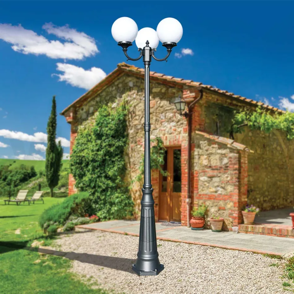 Lampadaire de 242 cm de haut en Acrylique et Aluminium Anthracite Fabriqué en Italie - Trovaantracite Viadurini