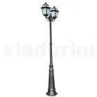 Lampadaire de jardin 249 cm de haut en Aluminium Anthracite et Verre Sablé - Elric Viadurini