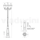 Lampadaire de 249 cm de haut en verre anthracite et aluminium fabriqué en Italie - Scintilla Viadurini