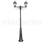 Lampadaire de 255 cm de haut en verre anthracite et aluminium fabriqué en Italie - Scintilla Viadurini