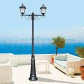 Lampadaire de 255 cm de haut en verre anthracite et aluminium fabriqué en Italie - Scintilla