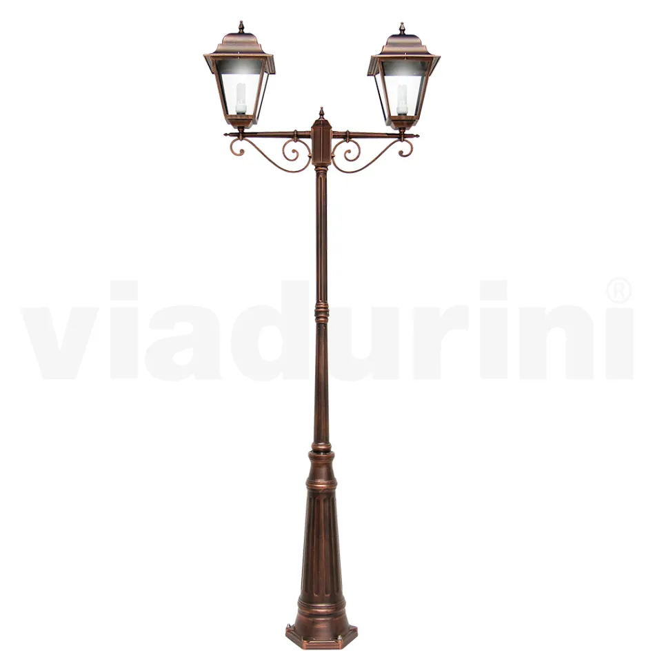 Lampadaire de jardin de 264 cm de haut en verre et aluminium moulé sous pression - Alchemist Viadurini