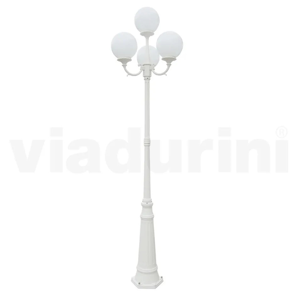 Lampadaire de 270 cm de haut en acrylique blanc et aluminium fabriqué en Italie - Trovabianco Viadurini