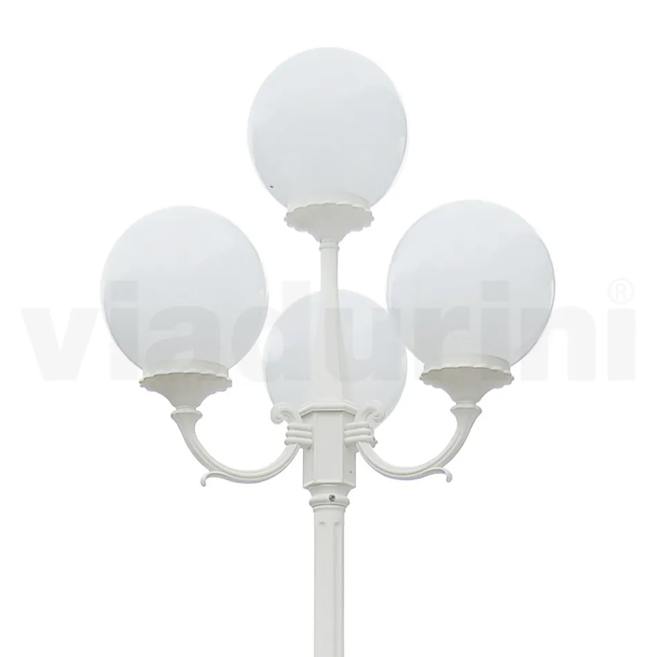 Lampadaire de 270 cm de haut en acrylique blanc et aluminium fabriqué en Italie - Trovabianco Viadurini