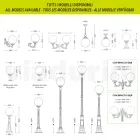 Lampadaire de 270 cm de haut en acrylique blanc et aluminium fabriqué en Italie - Trovabianco Viadurini