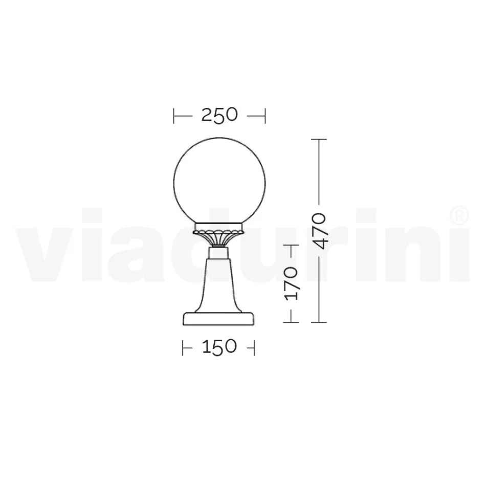 Lampadaire de 47 cm de haut en acrylique noir et aluminium fabriqué en Italie - Trovanero Viadurini