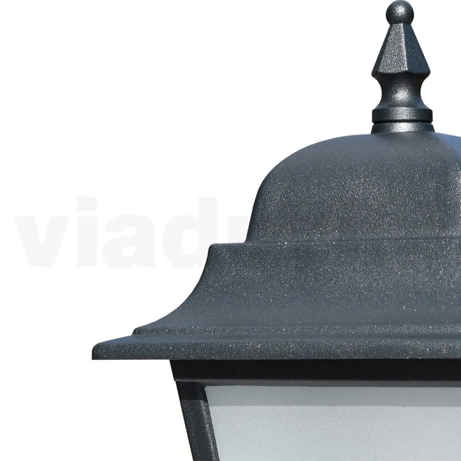Lampadaire de 53,5 cm de haut en verre anthracite et aluminium fabriqué en Italie - Scintilla Viadurini