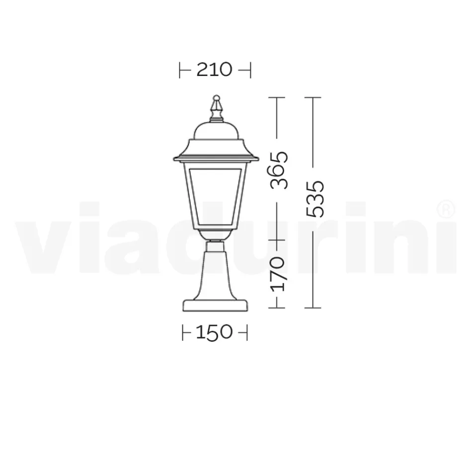 Lampadaire de 53,5 cm de haut en verre anthracite et aluminium fabriqué en Italie - Scintilla Viadurini