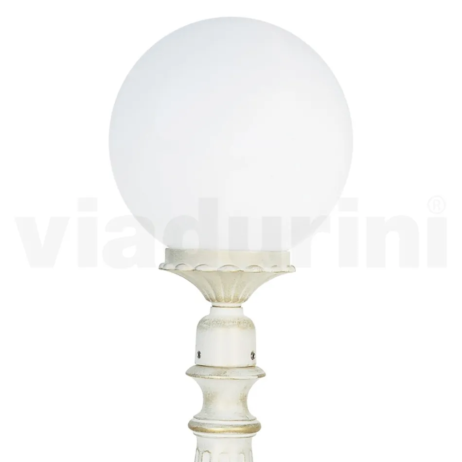 Lampadaire de 69 cm de haut en acrylique blanc et aluminium fabriqué en Italie - Trovabianco Viadurini