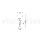 Lampadaire de 69 cm de haut en acrylique blanc et aluminium fabriqué en Italie - Trovabianco Viadurini