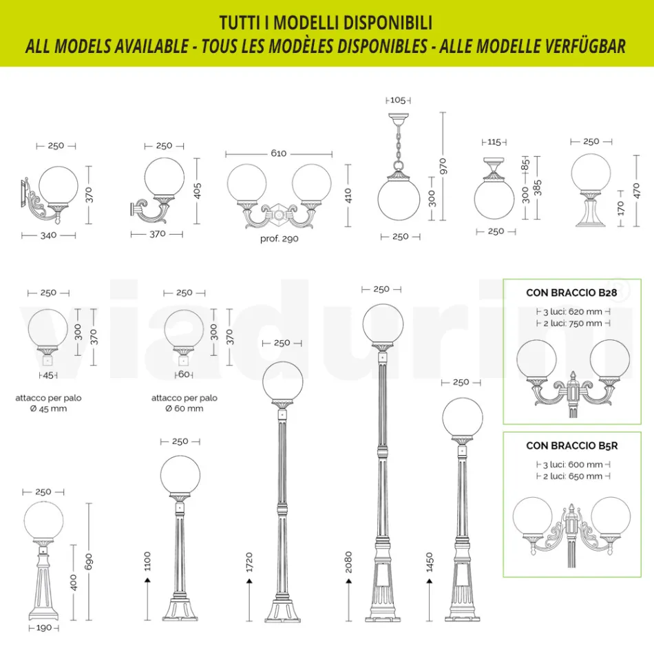 Lampadaire de 69 cm de haut en acrylique blanc et aluminium fabriqué en Italie - Trovabianco Viadurini
