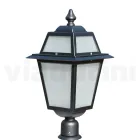 Lampadaire de jardin de 76,5 cm de haut en Aluminium Anthracite et Verre Sablé - Elric Viadurini