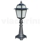 Lampadaire de jardin de 76,5 cm de haut en Aluminium Anthracite et Verre Sablé - Elric Viadurini