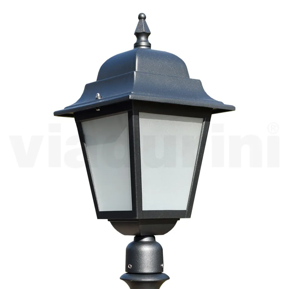 Lampadaire de 76 cm de haut en verre anthracite et aluminium fabriqué en Italie - Scintilla Viadurini