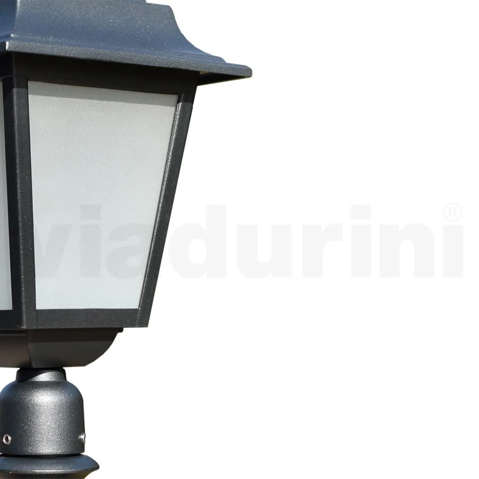Lampadaire de 76 cm de haut en verre anthracite et aluminium fabriqué en Italie - Scintilla Viadurini