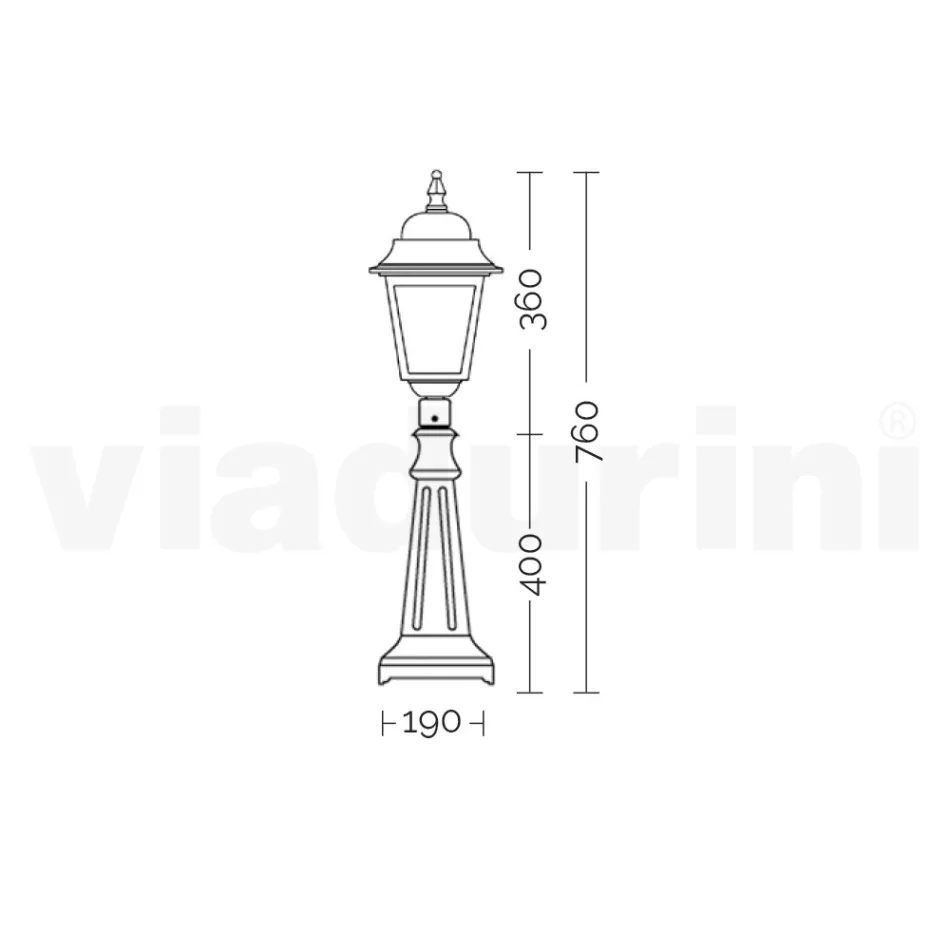 Lampadaire de 76 cm de haut en verre anthracite et aluminium fabriqué en Italie - Scintilla Viadurini
