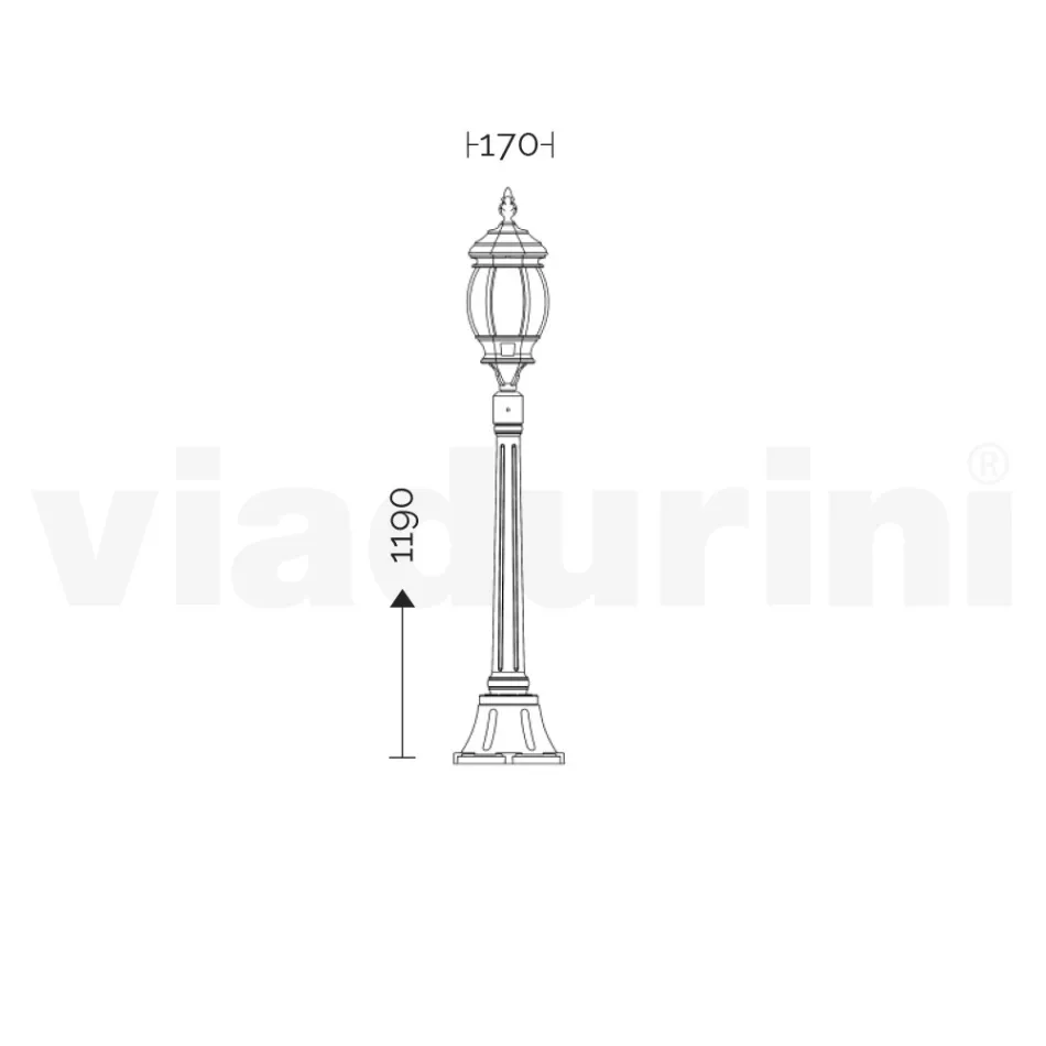 Lampe d'extérieur basse en aluminium anthracite Made in Italy - Impero Viadurini