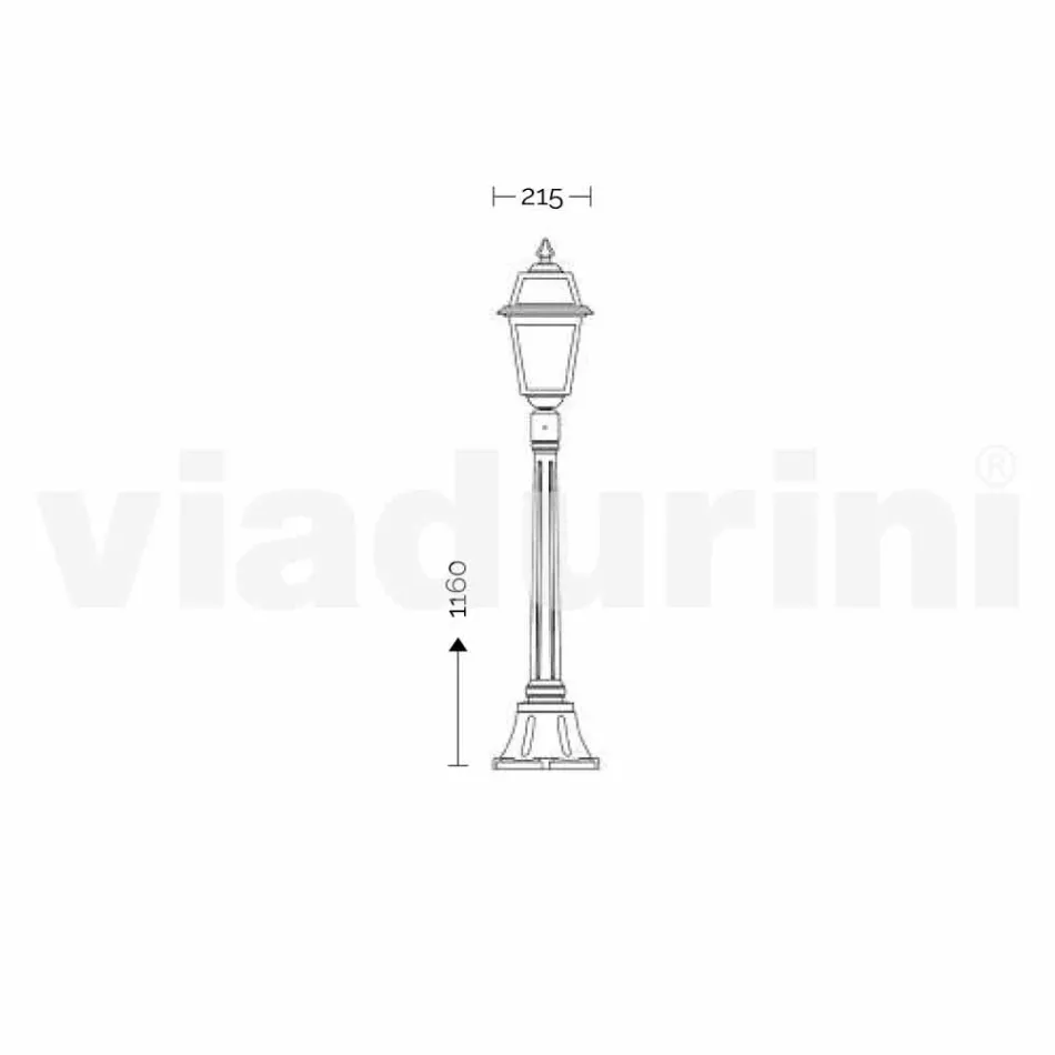 Lampadaire bas pour extérieur en aluminium fabriqué en Italie, Kristel Viadurini