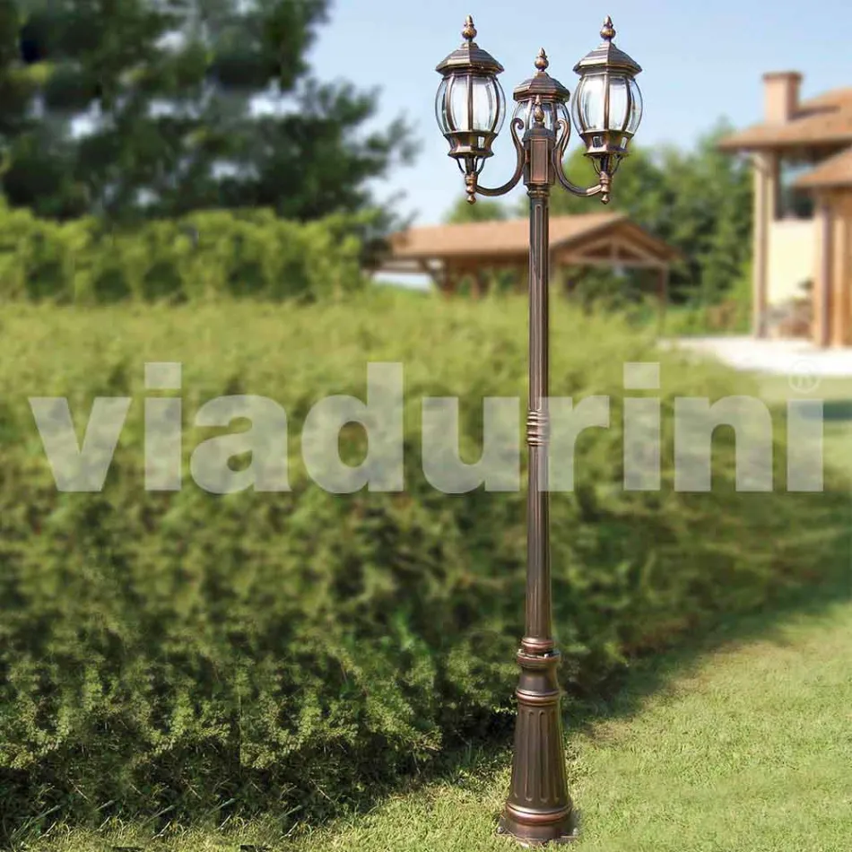 Lampadaire en aluminium à deux ampoules fabriqué en Italie, Anika Viadurini