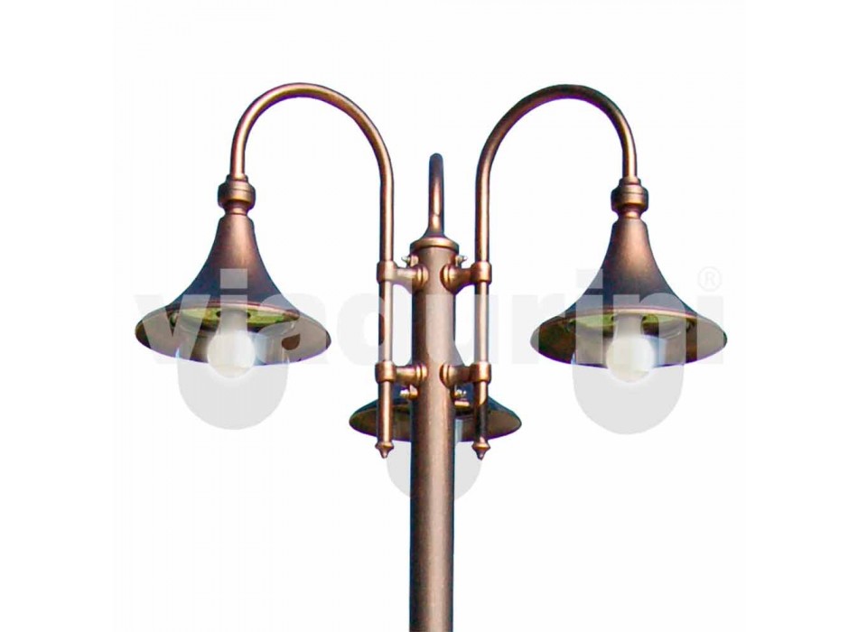 Lampadaire d'extérieur en aluminium à trois ampoules fabriqué en Italie, Anusca Viadurini