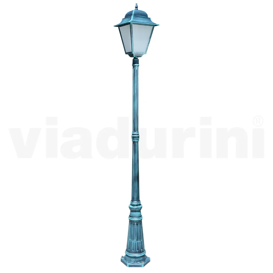 Lampe d'extérieur de 222 cm de hauteur en verre et aluminium moulé sous pression - Alchemist Viadurini
