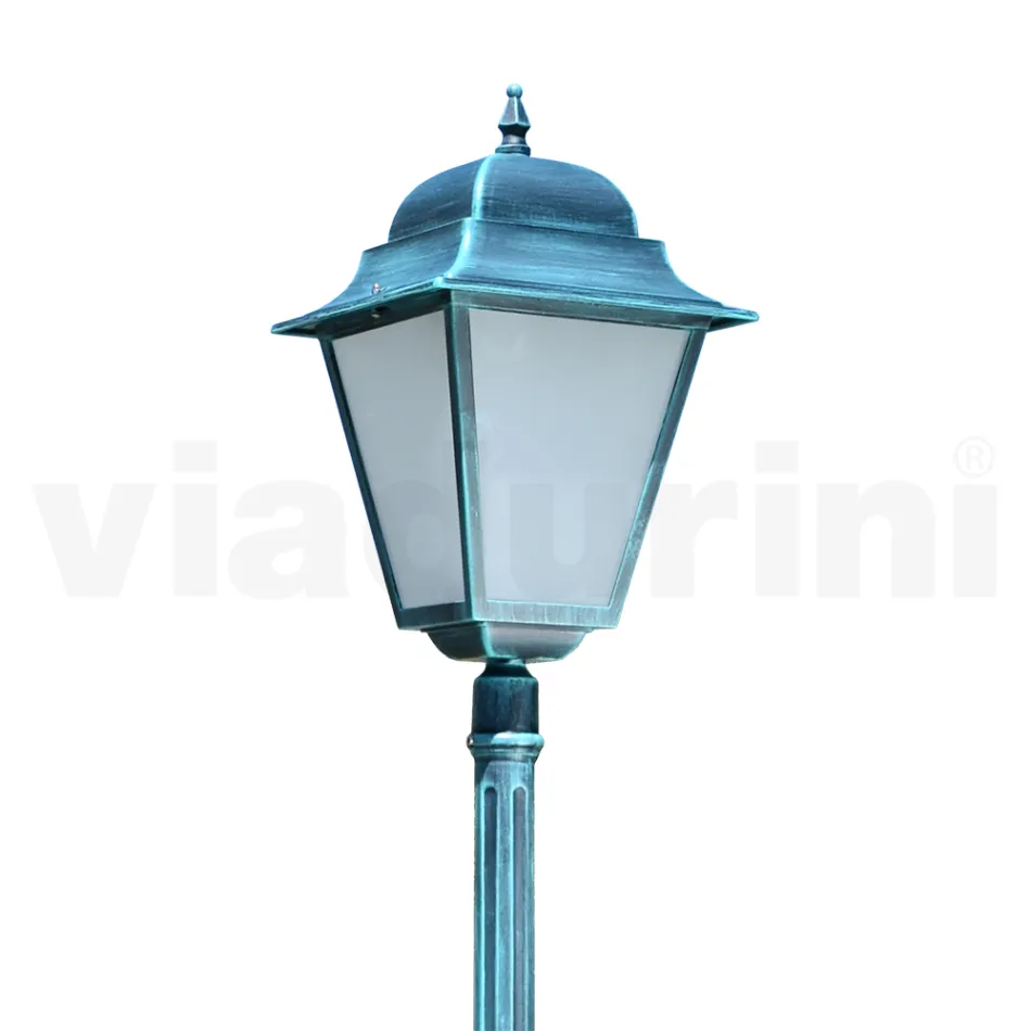Lampe d'extérieur de 222 cm de hauteur en verre et aluminium moulé sous pression - Alchemist Viadurini
