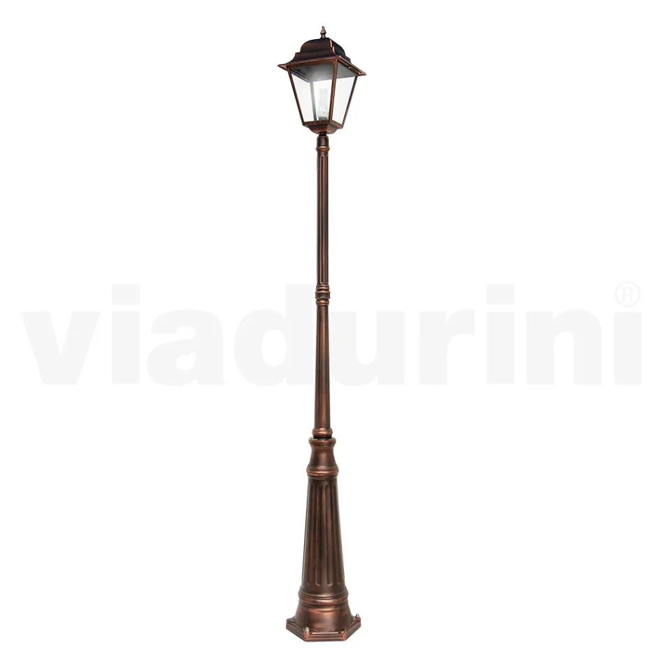 Lampe d'extérieur de 252 cm de hauteur en verre et aluminium moulé sous pression - Alchemist Viadurini
