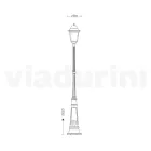 Lampe d'extérieur de 252 cm de hauteur en verre et aluminium moulé sous pression - Alchemist Viadurini