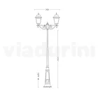 Lampe d'extérieur de 296 cm de hauteur en verre et aluminium moulé sous pression - Alchemist Viadurini