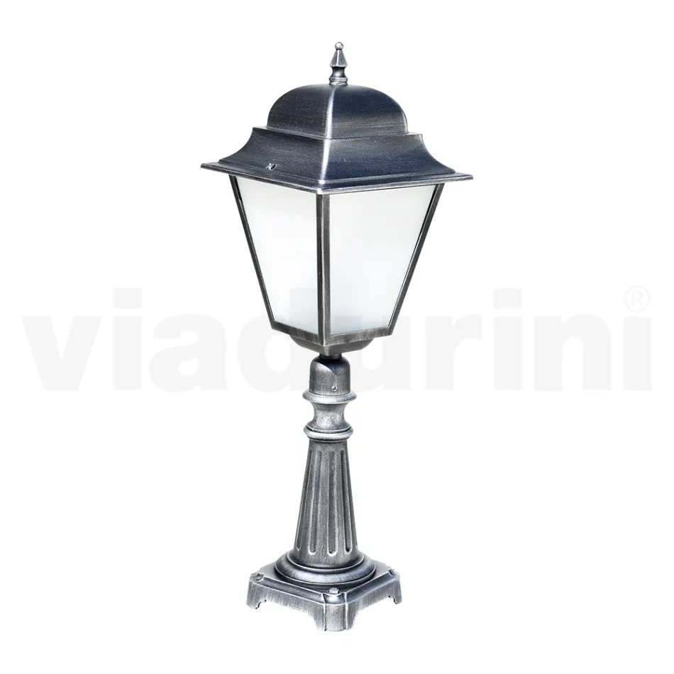 Lampe d'extérieur de 85 cm de hauteur en verre et aluminium moulé sous pression - Alchemist Viadurini