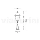 Lampe d'extérieur de 85 cm de hauteur en verre et aluminium moulé sous pression - Alchemist Viadurini