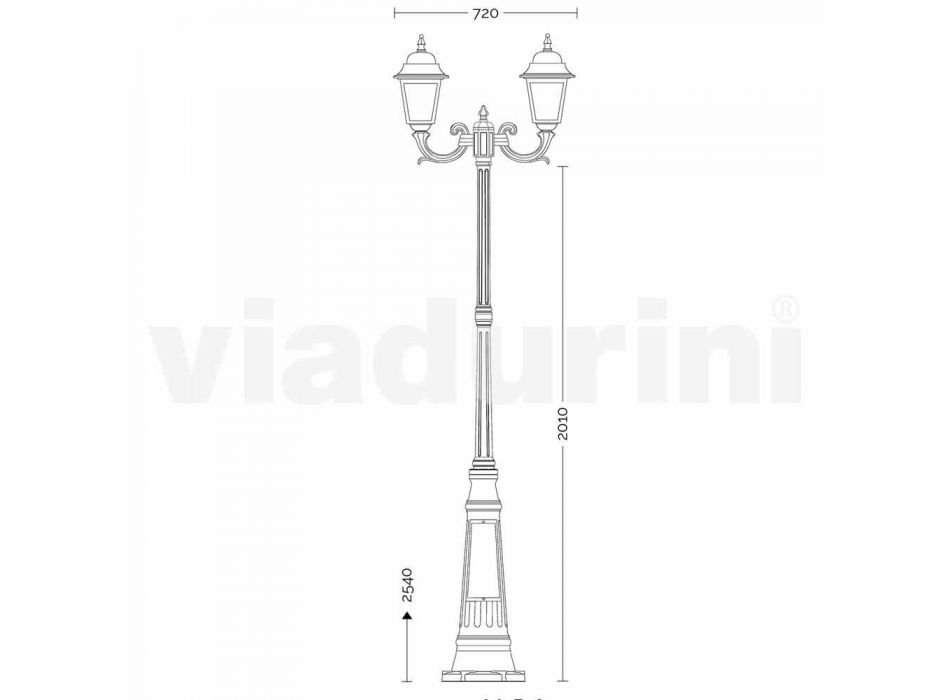 Lampadaire d'extérieur classique en aluminium fabriqué en Italie, Aquilina Viadurini