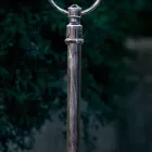 Lampadaire d'extérieur en aluminium peint à la main avec décoration de fleurs - Bari Viadurini