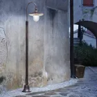 Lampadaire extérieur en aluminium noir et fleurs peintes à la main - Latina Viadurini