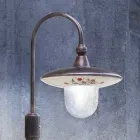 Lampadaire extérieur en aluminium noir et fleurs peintes à la main - Latina Viadurini