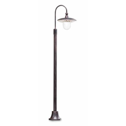 Lampadaire extérieur en aluminium noir et fleurs peintes à la main - Latina Viadurini