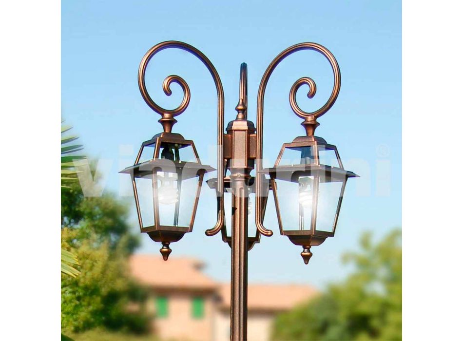Kristel, lampe de jardin à trois lumières en aluminium fabriquée en Italie Viadurini