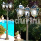 Kristel, lampe de jardin classique à trois lumières fabriquée en Italie Viadurini