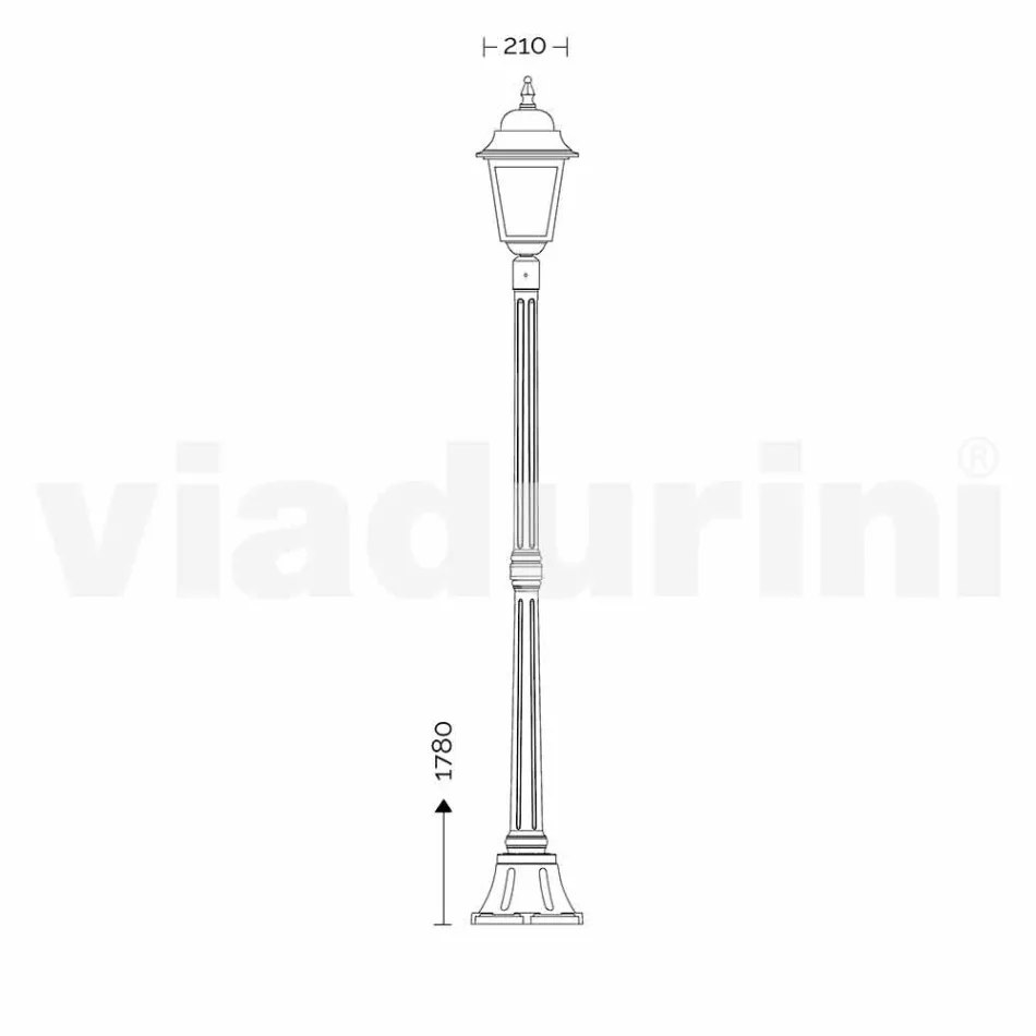 Lampe de jardin classique en aluminium fabriquée en Italie, Aquilina Viadurini